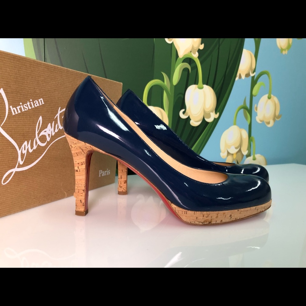 Christian Louboutin Navy Blue Patent Heels